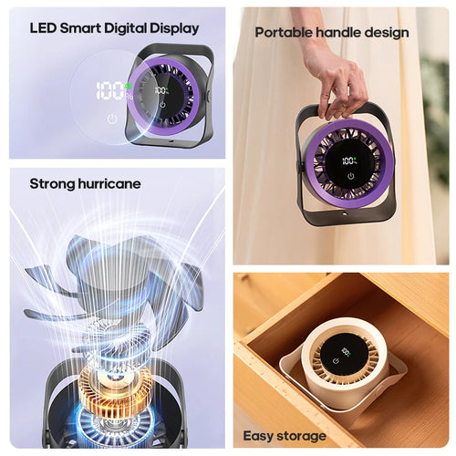 Compact Turbo Rechargeable Desk Fan